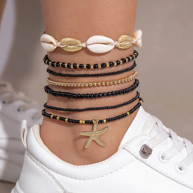 Starfish Anklet Set